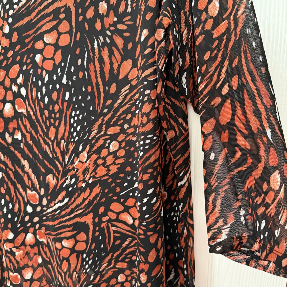 Kasper Women's Multicolor Printed Mesh Top Size 2X - Picture 7 of 13